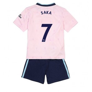 Arsenal Bukayo Saka #7 kläder Barn 2022-23 Tredje Tröja Kortärmad (+ korta byxor)